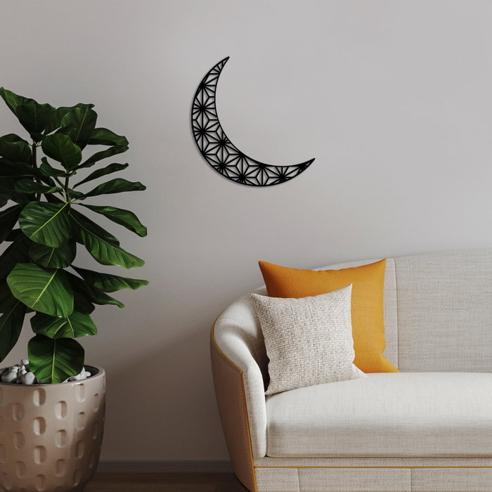 Wallity Crescent 2 - Accesorio decorativo de pared de metal Negro